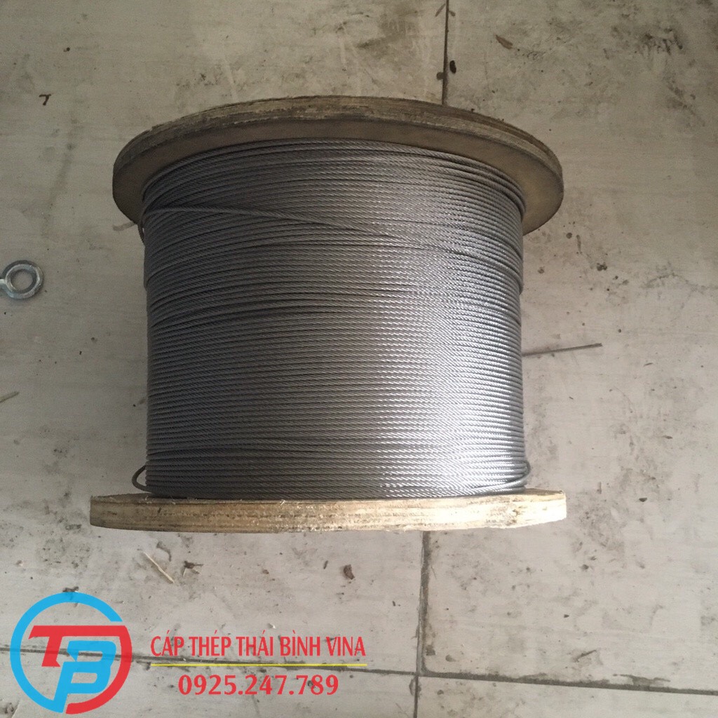 100 mét Cáp lụa 6 ly inox 304 hàng cáo cấp cáp thép THÁI BÌNH VINA