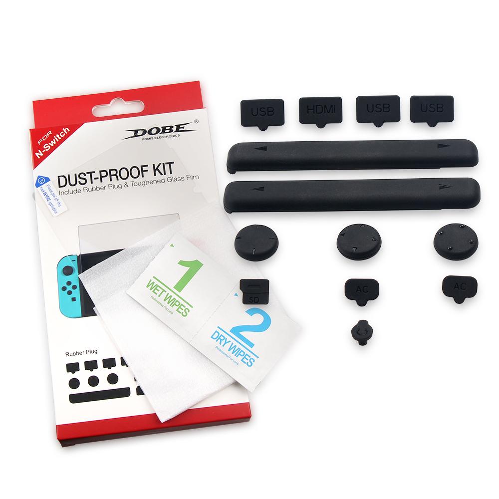 Cao Su Chống Bụi tặng dán kính Bảo Vệ Màn Hình Nintendo Switch Kit lọc bụi nintendo switch v1 v2 tặng dán màn hình Dobe