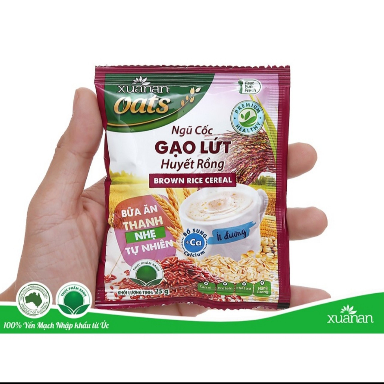 Combo Ngũ Cốc Yến Mạch 400G/16G*25gr + Gạo Lứt Huyết Rồng 400Gr/16g*25Gr