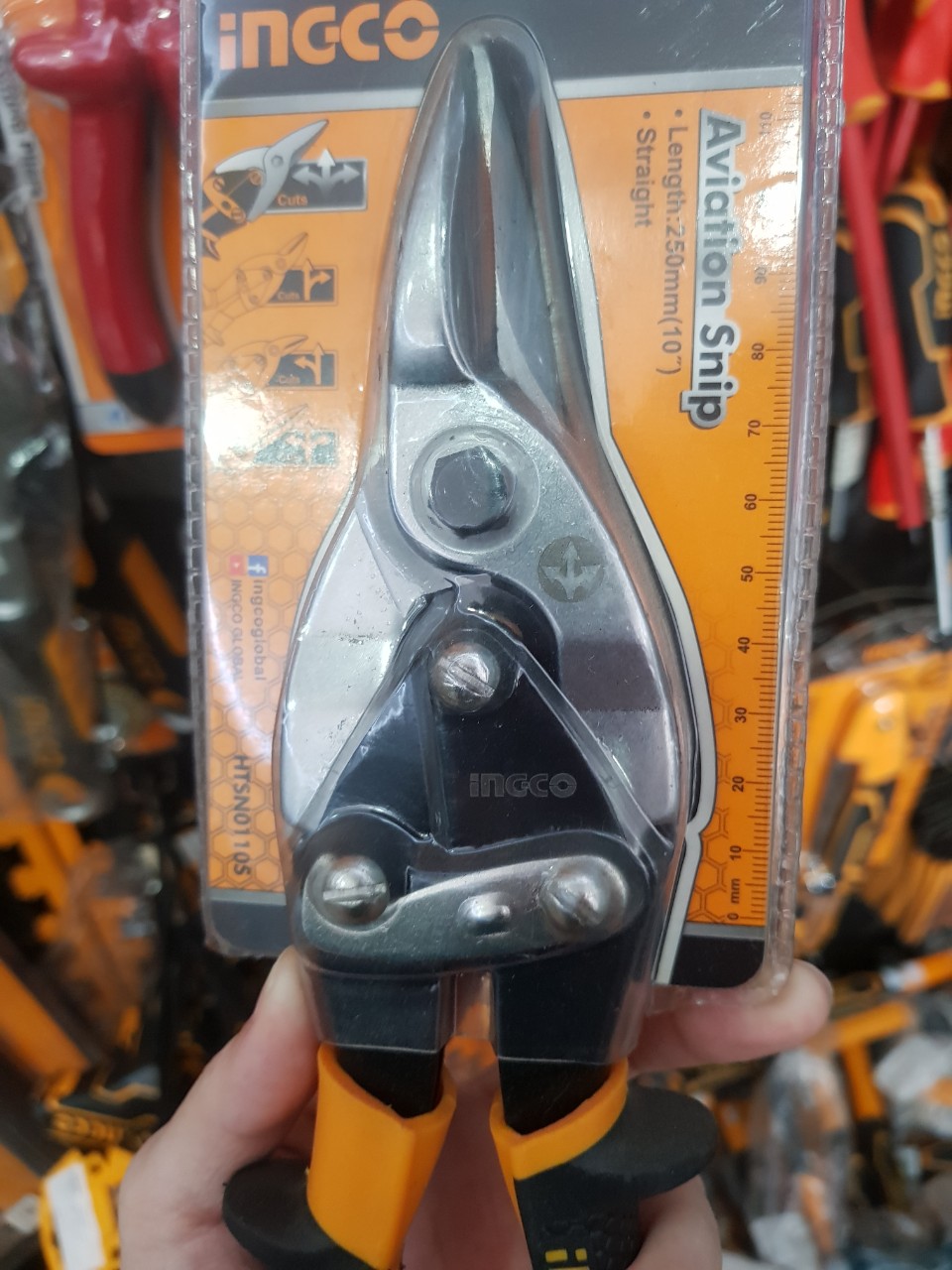 Kéo cắt tole (cắt thẳng) Ingco HTSN0110S
