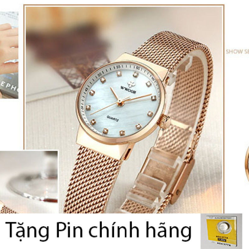 Nơi bán ĐỒNG HỒ NỮ CHỐNG NƯỚC CHỐNG TRẦY WWOOR DÂY THÉP MS8825