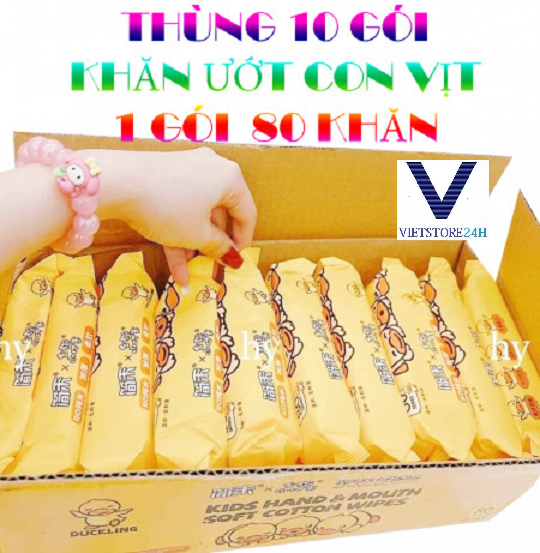Thùng khăn ướt con vịt vàng , 80 tờ