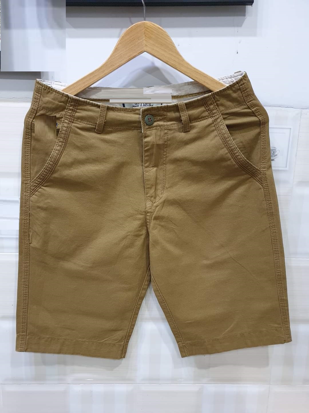 quần short kaki có khóa kéo