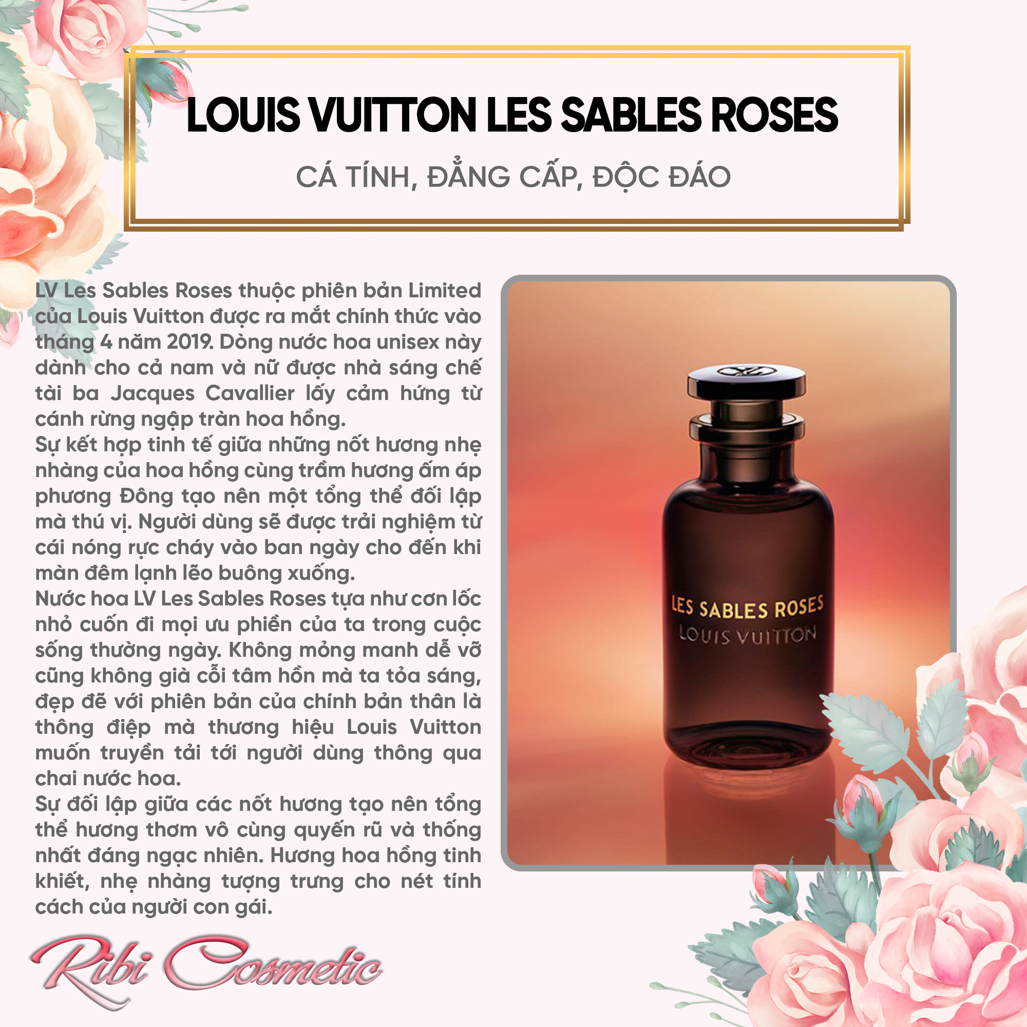 Nước hoa Unisex Nam nữ LV Louis Vuitton Les Sables Roses - Sang