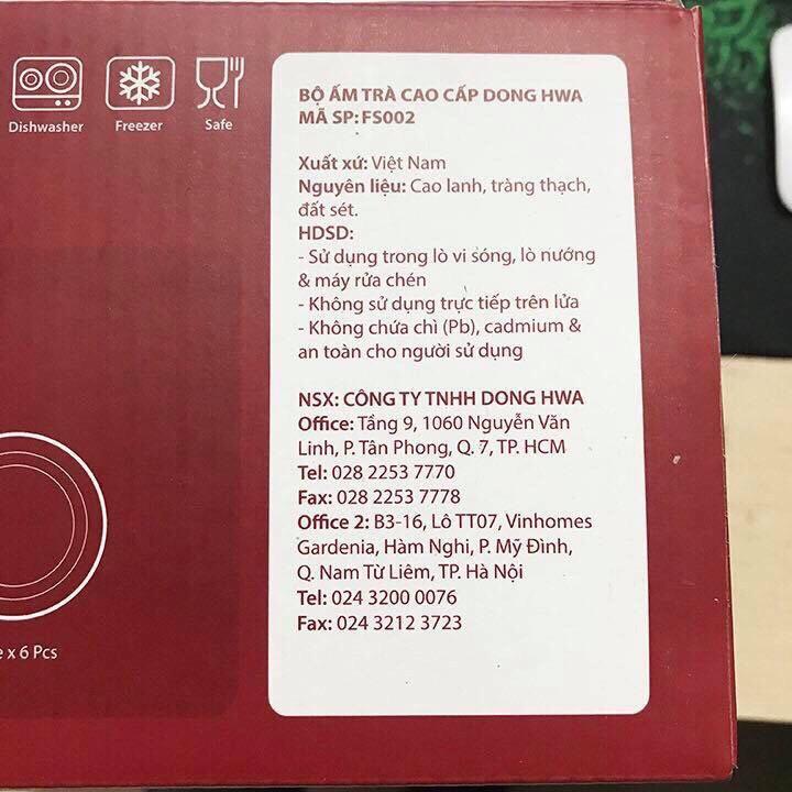 Bộ Ấm Chén Donghwa 13 Món_ Quà tặng LG