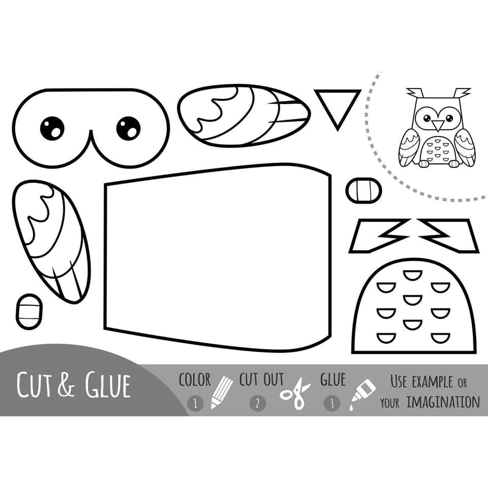 Giấy tô màu và cắt dán - Mẫu 1