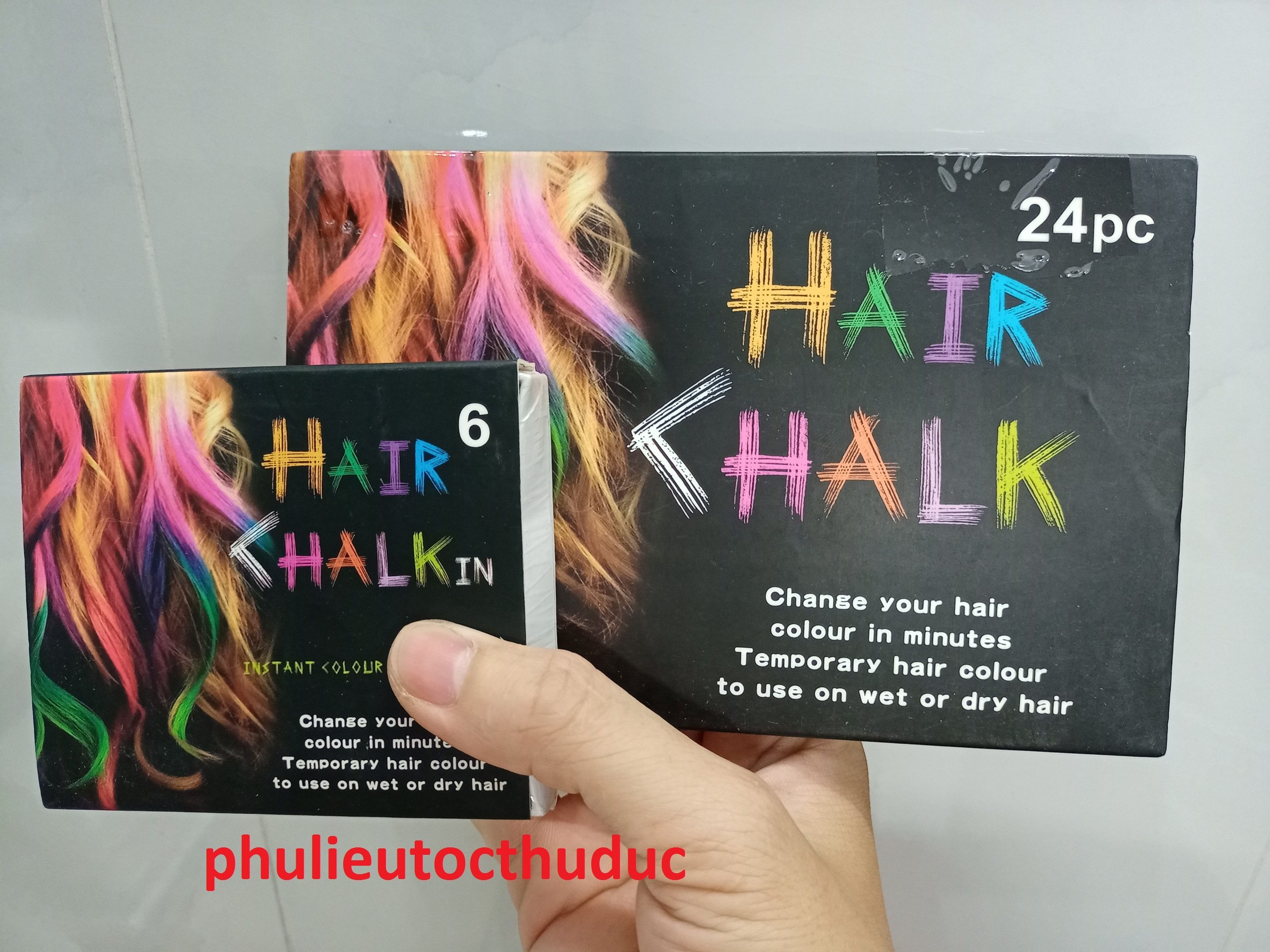 [HCM]Phấn nhuộm tóc tại nhà - tẩm ướt tóc và dùng phấn thanh kéo lên tóc để tạo màu tạm thời - phulieutocthuduc