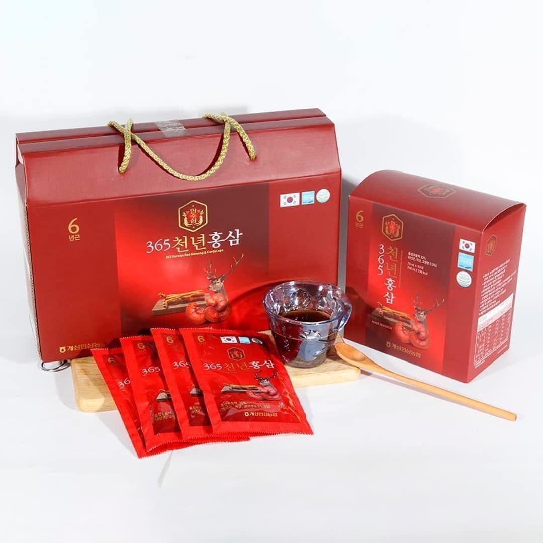 Nước hồng sâm linh chi nhung hươu 365 hansusam hàn quốc