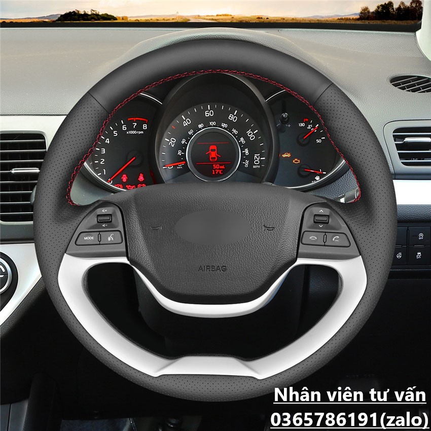 Bọc vô lăng xe Kia Morning 2011-2019