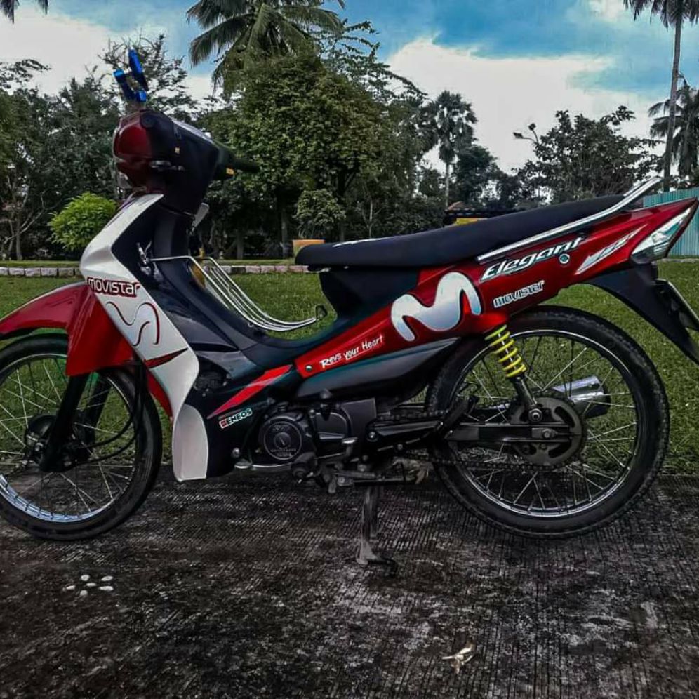 [HCM]Tem xe elegant  tem rời mẫu tem movistar dán xe trắng đỏ