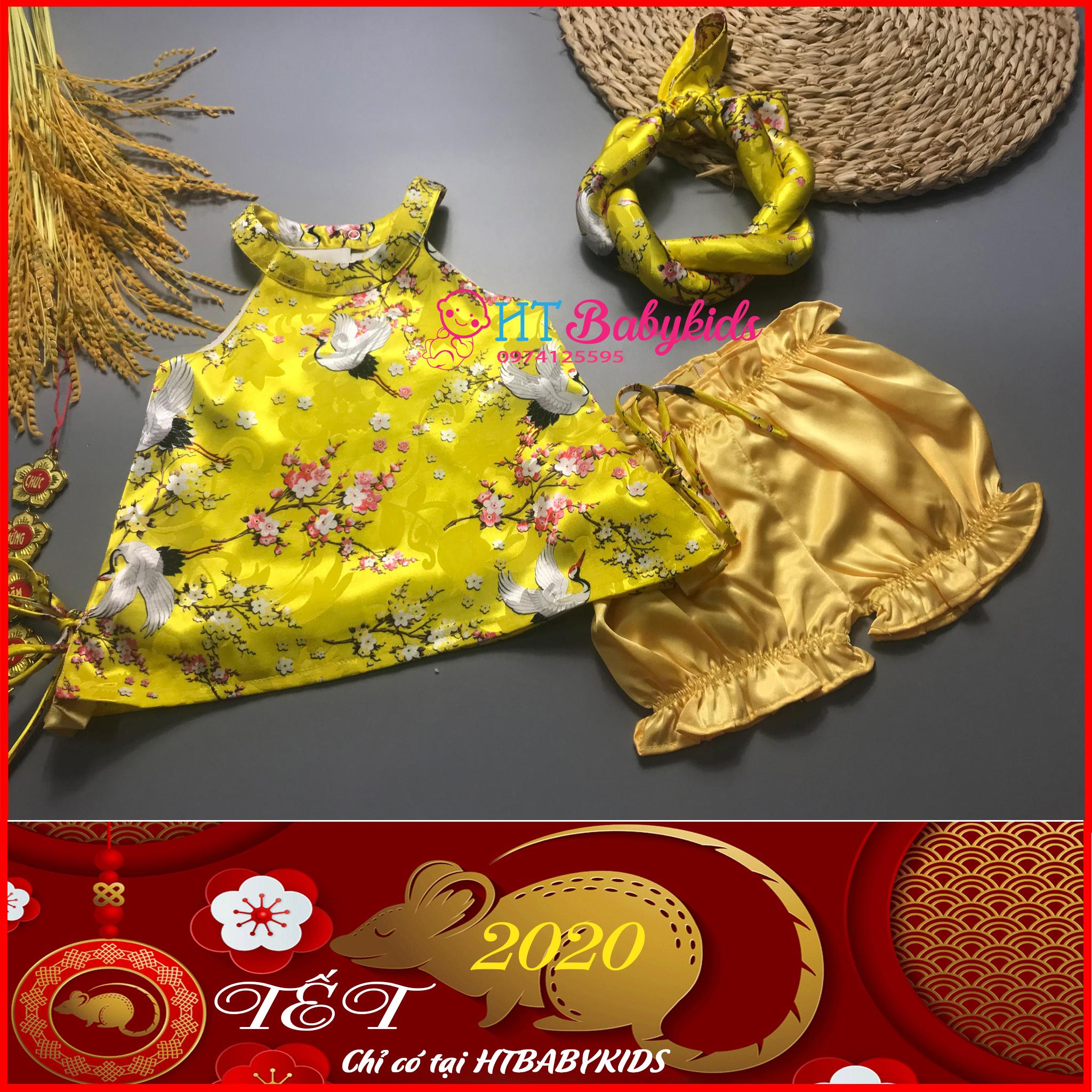 Set Yếm Gấm Cho Bé Gái Tết