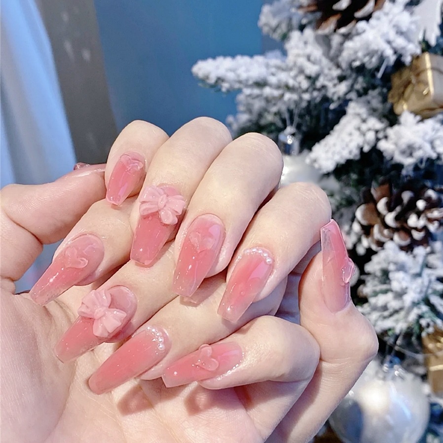 BST Móng Giả Dáng Dài Đính Đá Cao Cấp