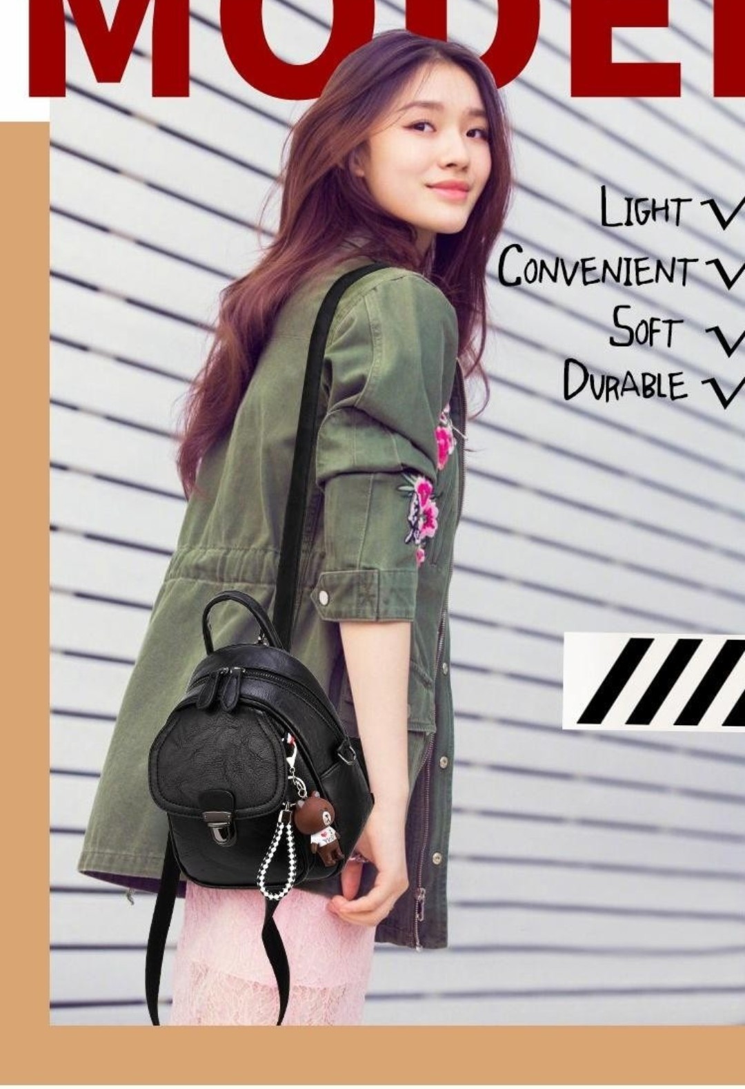 Balo mini thời trang kèm móc khóa