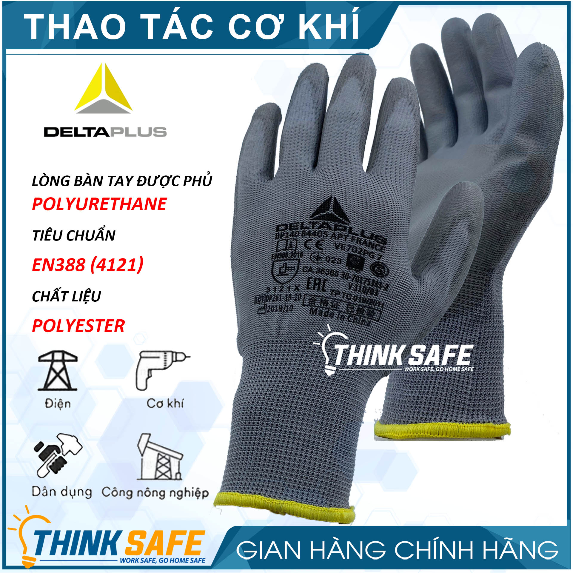 Deltaplus ve702etc. Pu touch up gloves quick grip oil-proof repair multitool operating pad-johnsafe