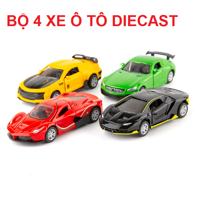 Bộ xe ô tô die cast bằng kim loại tỉ lệ 1:64 xe đồ chơi trẻ em