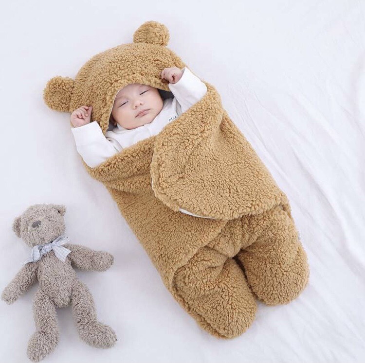 Ủ có chân gấu trắng lông cừu cho bé sơ sinh( Hàng Mới) ( sỉ lẻ đồ sơ sinh bebong86 )