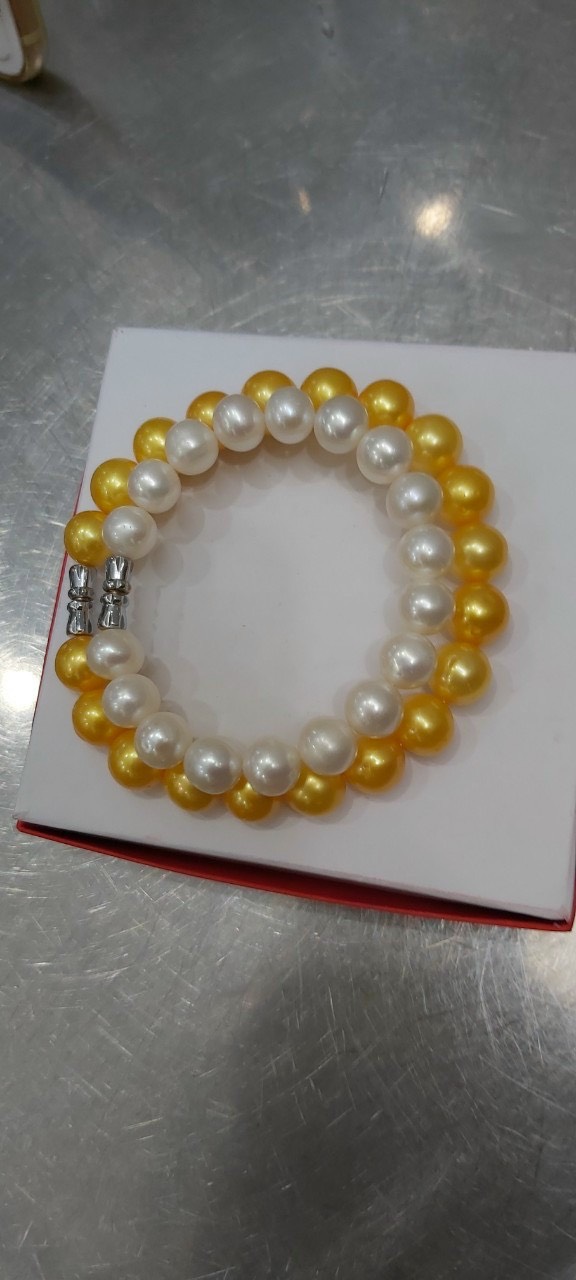 [Ngọc Trai Thật Nuôi Phú Quốc] Chuỗi Vòng Tay Lắc Tay Ngọc Trai 9mm hình thật 100% Shop chụp tự nhiên