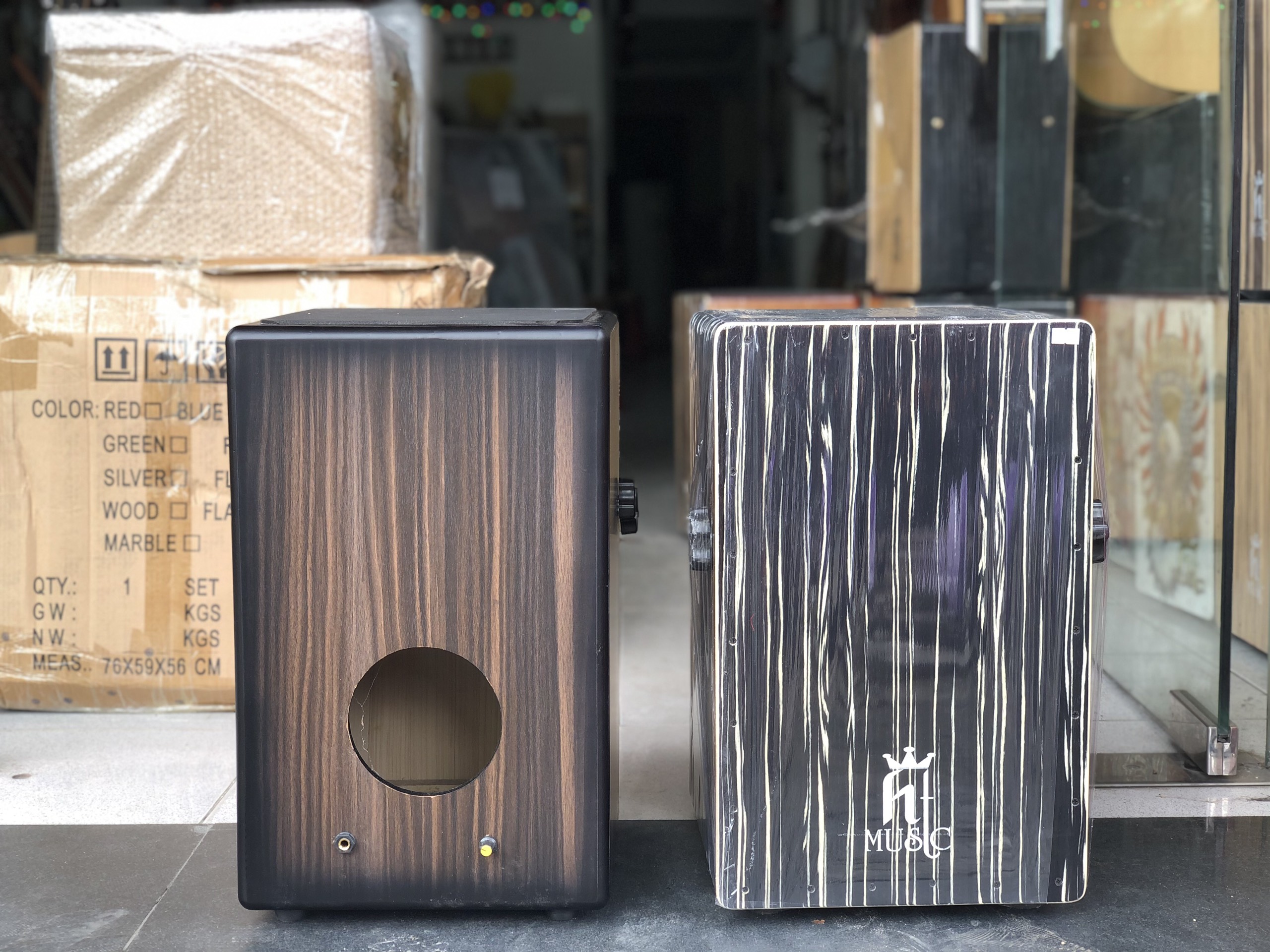 Trống cajon gỗ cẩm có EQ