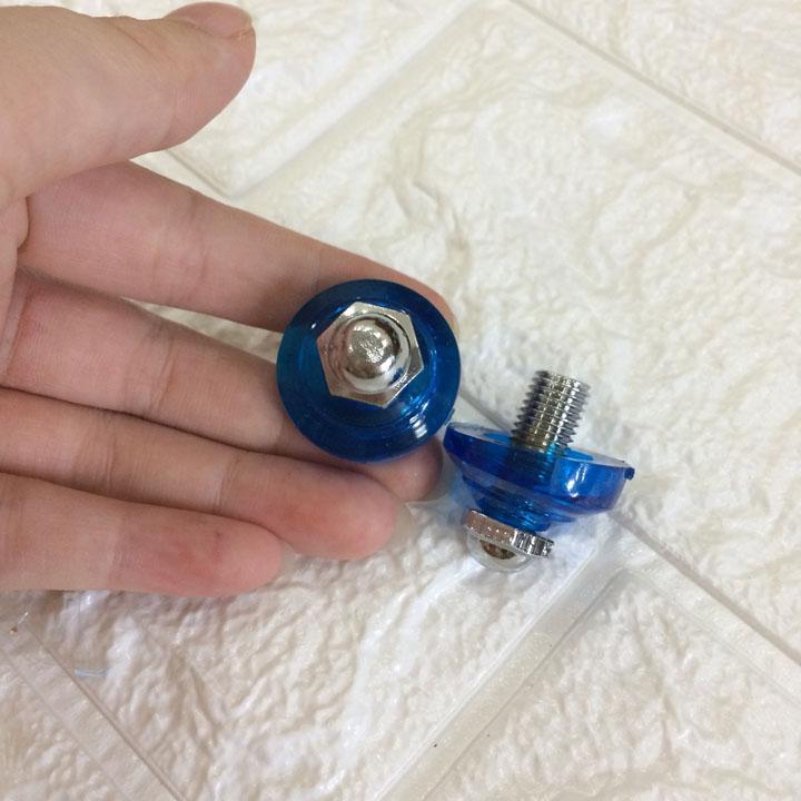 Cặp ốc bịt chân gương cho xe máy Wave đời đầu (Màu xanh)
