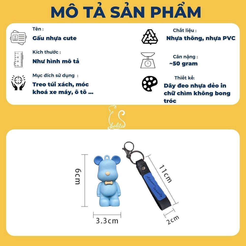 Móc Khoá Xe Gấu Bearbrick Dễ Thương HKD81