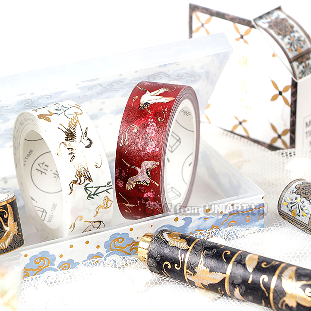 Washi Tape Cổ Trang Sơn Son Thiếp Vàng