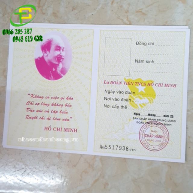 Combo 100 cái thẻ đoàn viên