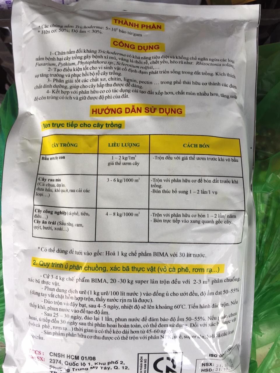 Chế phẩm sinh học ( BIMA)- nấm đối kháng trichoderma-1kg