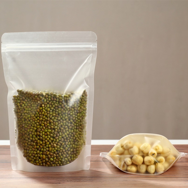 ( HÀNG NHẬP) Túi zip đáy đứng trong suốt mờ ( 500gr )
