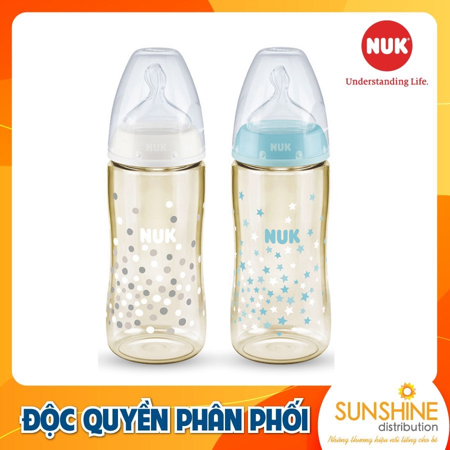 Bình sữa nuk premium choice+ nhựa ppsu 300ml núm ti s2-m