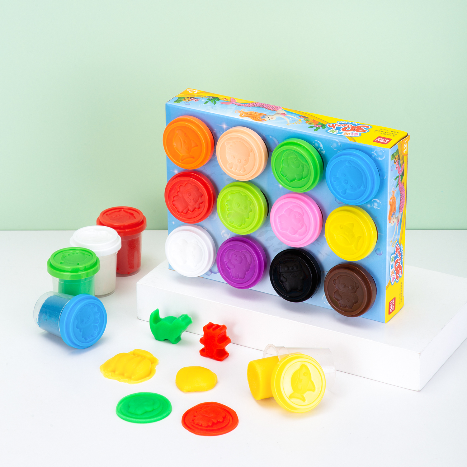 Đất nặn cốc 6/12 màu cao cấp DELI - đất sét trẻ em, an toàn không dính tay - 67803/67804