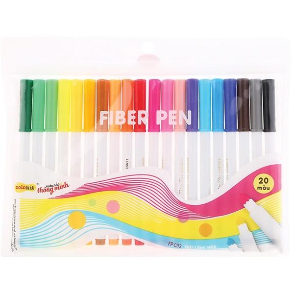 Mã LIFEXANH03 giảm 10 đơn 500K Bút lông màu Fiber Pen Colokit FP 20 màu