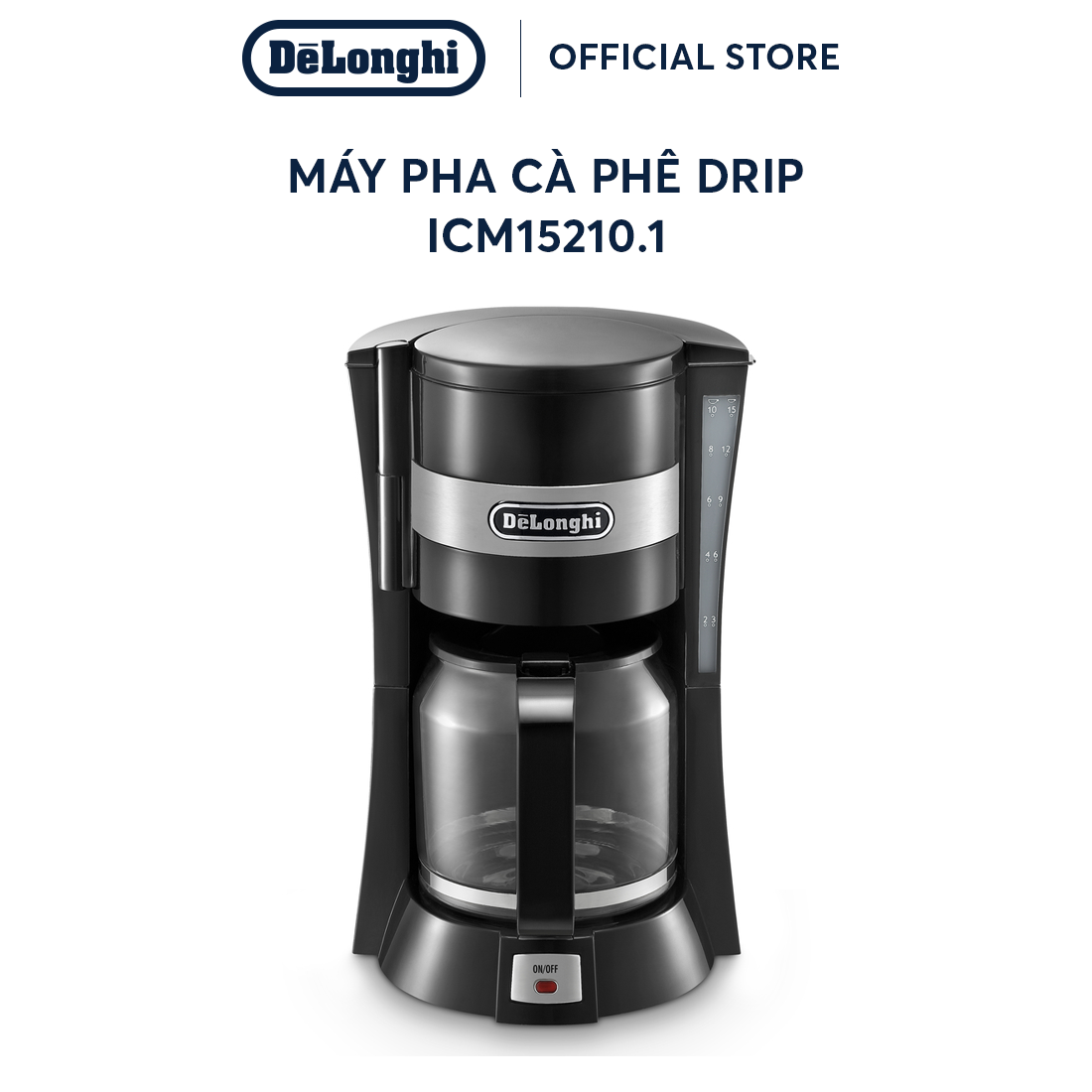 Máy Pha Cà Phê Drip DeLonghi ICM15210.1 - Dung Tích 1.25L - Thiết kế nhỏ gọn, pha 10 tách nhanh chóng