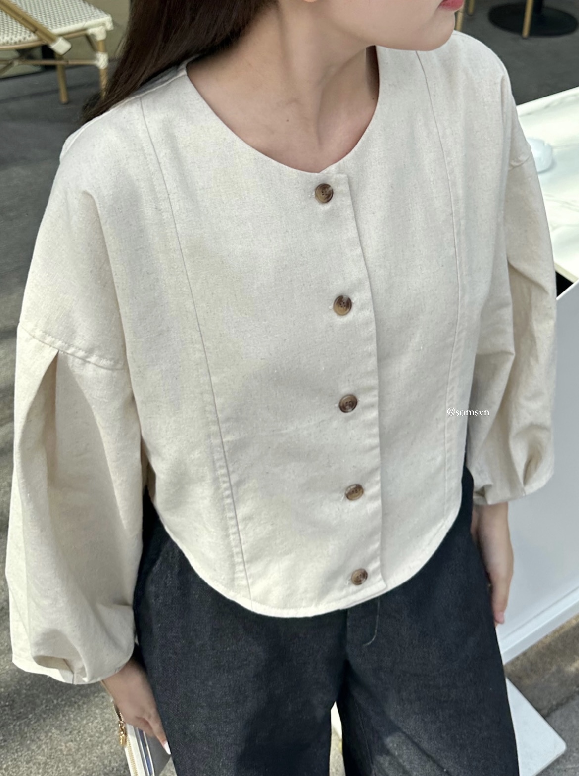 Áo tay phồng linen - Min Top