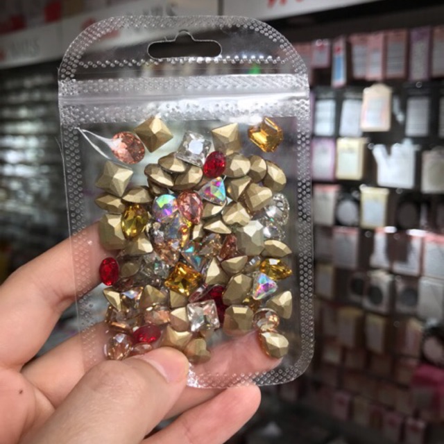 Set đá khối 100v mix size mix màu Phụ kiện Nail