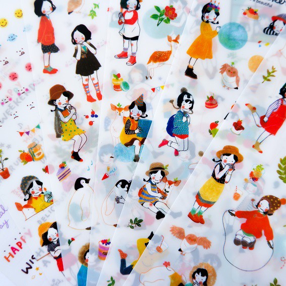 [HCM]Bộ 6 tấm sticker trang trí Heeda