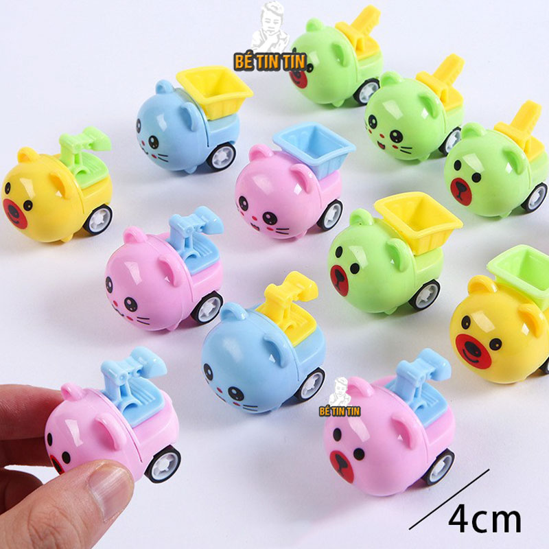 Đồ chơi xe con vật mini chạy đà - thú chạy cót mini - xe công trình - đồ chơi cho bé