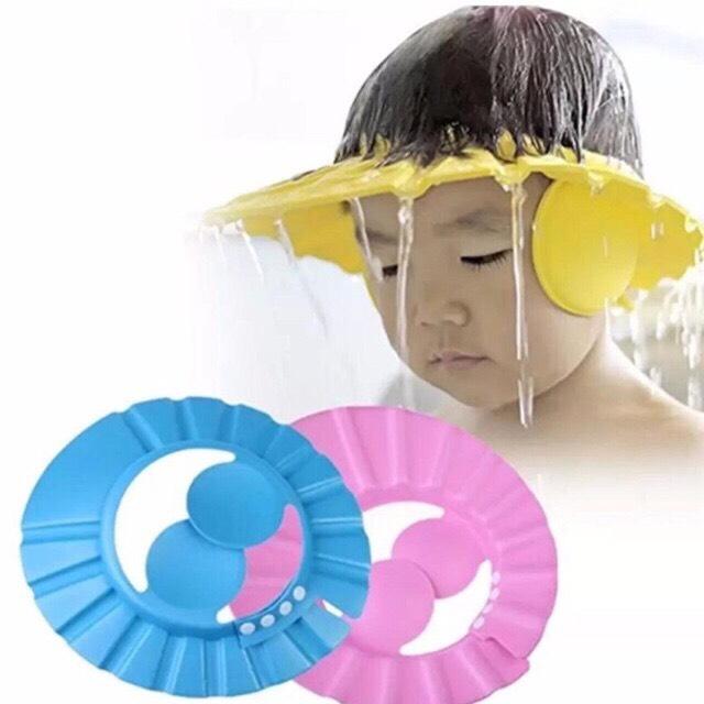 [HCM]NÓN TẮM/MŨ GỘI ĐẦU CHẮN NƯỚC CÓ BỊT TAI CHO BÉ