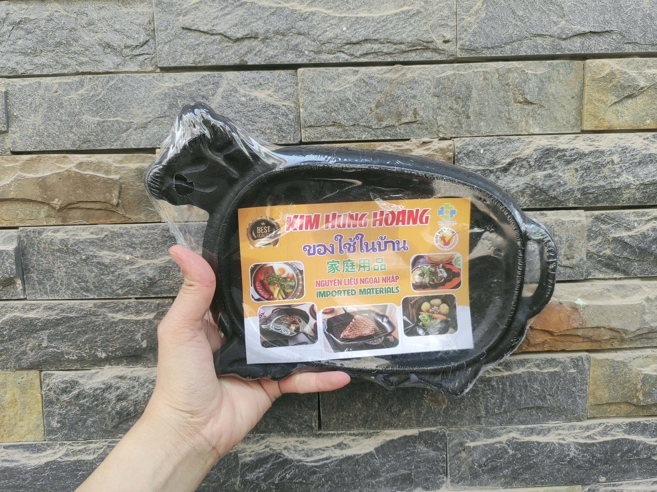 Chảo Gang Hình Bò Chuyên Làm Bò Bít Tết Trứng Ốp La Chống Dính Tốt Kim Hưng Hoàng