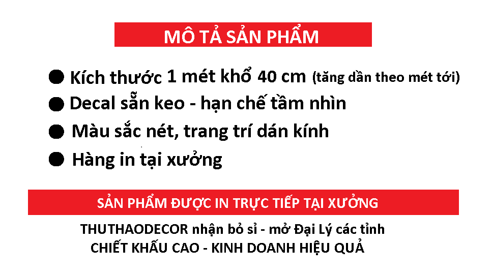 Decal Dán Kính Mờ Khổ 60 cm dài 1 mét - THUTHAODECOR