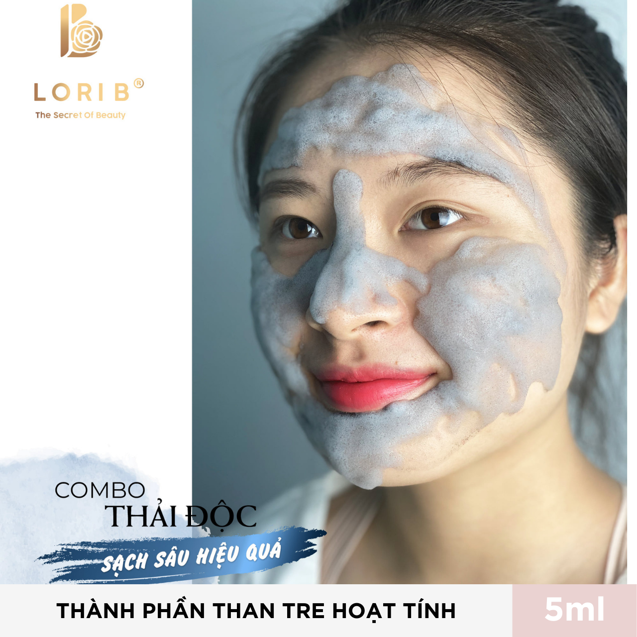 [HCM]Mặt Nạ Than Tre Sủi Bọt Thải Độc Lori B 5ml