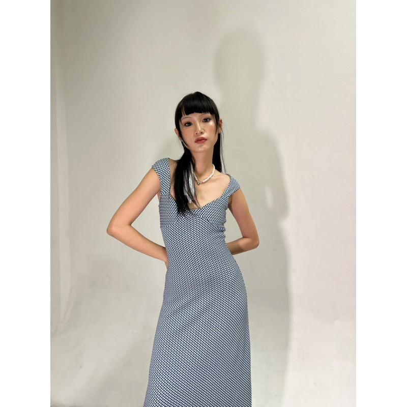 EIN.OFFICIAL - Đầm caro cột nơ