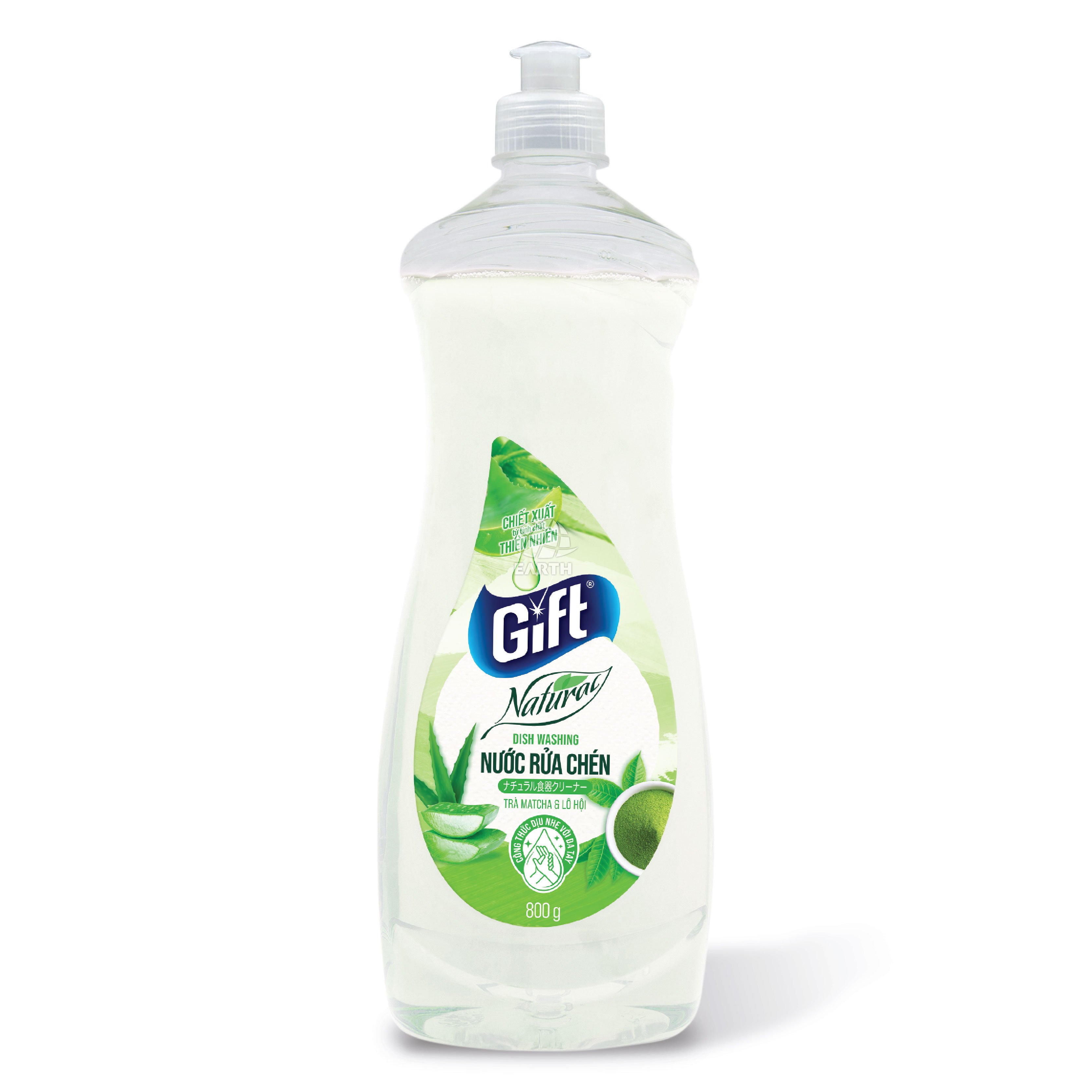 Nước rửa chén Gift Natural (Chanh Yuzu & Gừng/ Trà Matcha & Lô Hội) Chai 800g