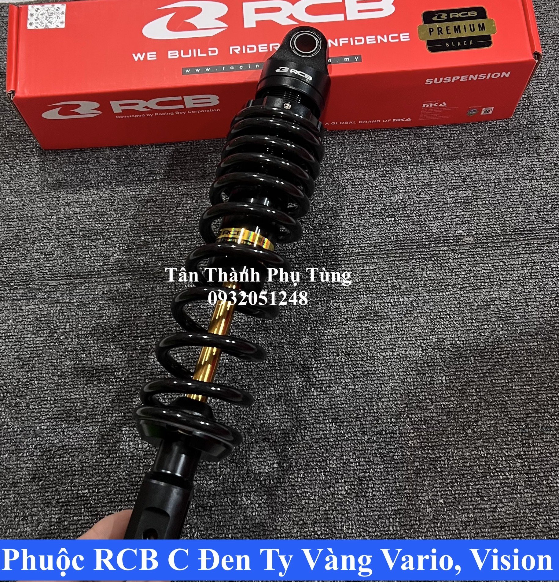 Phuộc RCB C Đen Ty Vàng Vario, Click, Vision