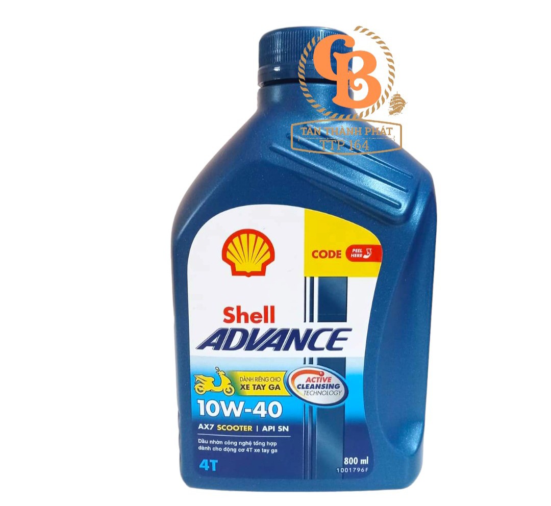 Nhớt shell tay ga advance ax7 10w-40 scooter api sn