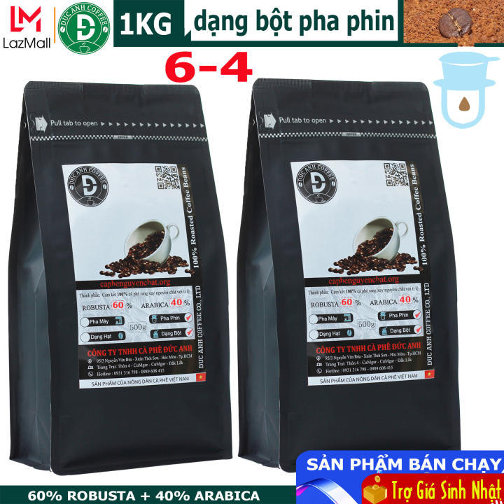 1kg Cà Phê nguyên chất pha phin tỷ lệ 6-4 (60% Robusta + 40% Arabica) – DUC ANH COFFEE – đậm đắng – thơm ngon – vị chua nhẹ – Cà Phê Đức Anh cafe… – DUC ANH COFFEE – top1shop