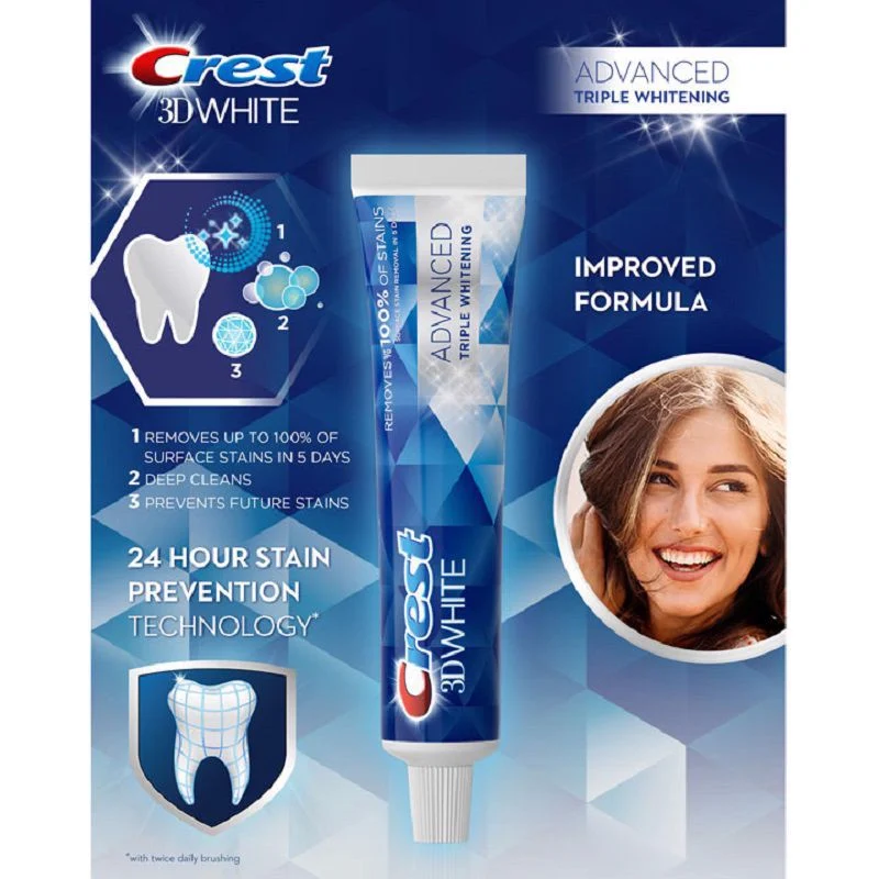 Kem đánh răng Crest 3D White Advanced Whitening 147g [Hàng Mỹ]
