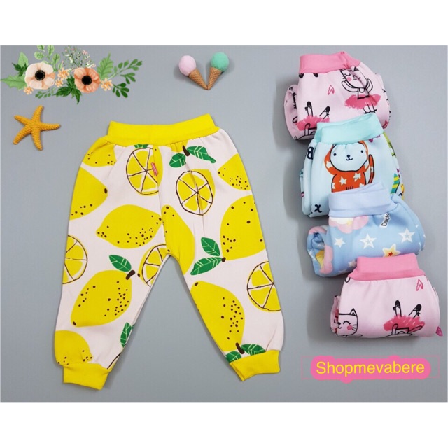 Quần nỉ lót lông cho bé trai bé gái 5-15kg hàng đẹp được thiết kế bởi chun co giãn nhiều thích hợp với vòng bụng của các bé