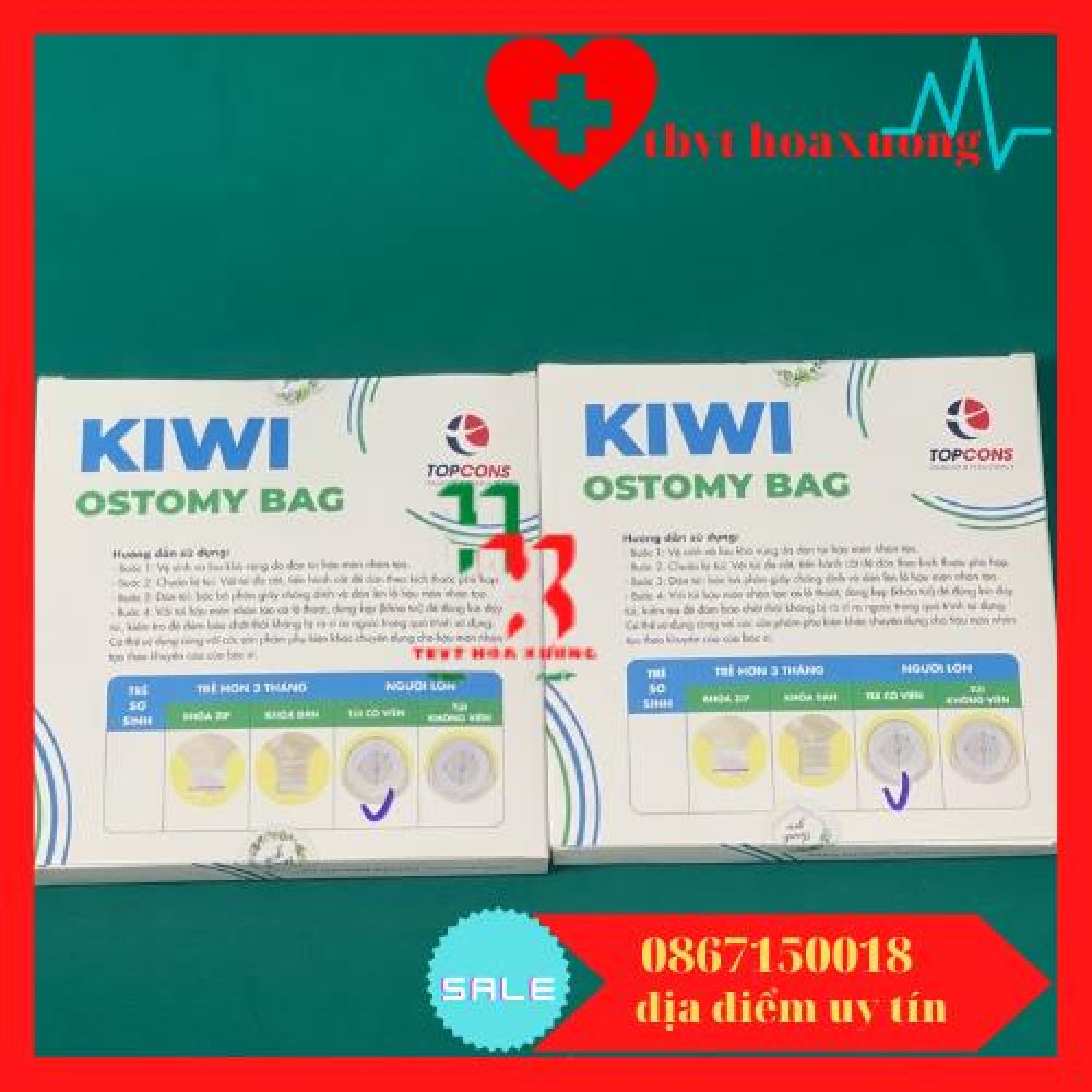 (siêu rẻ)Combo 10 túi hậu môn nhân tạo Kiwi