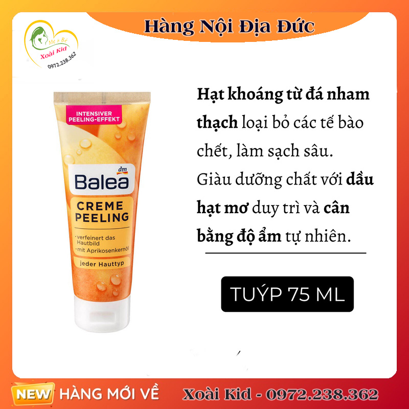 [Hàng nội địa Đức Đủ Bill]Tẩy da chết mặt Balea 75ml