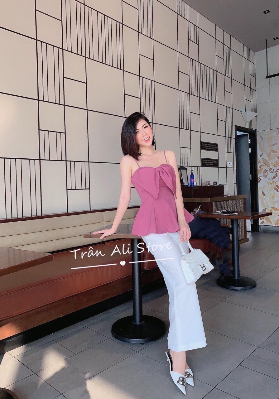 Sét bộ quần suông áo 2 dây nơ kate-MTB